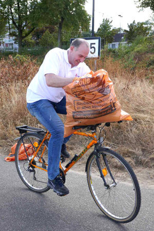 Fahrradkurier für Müll