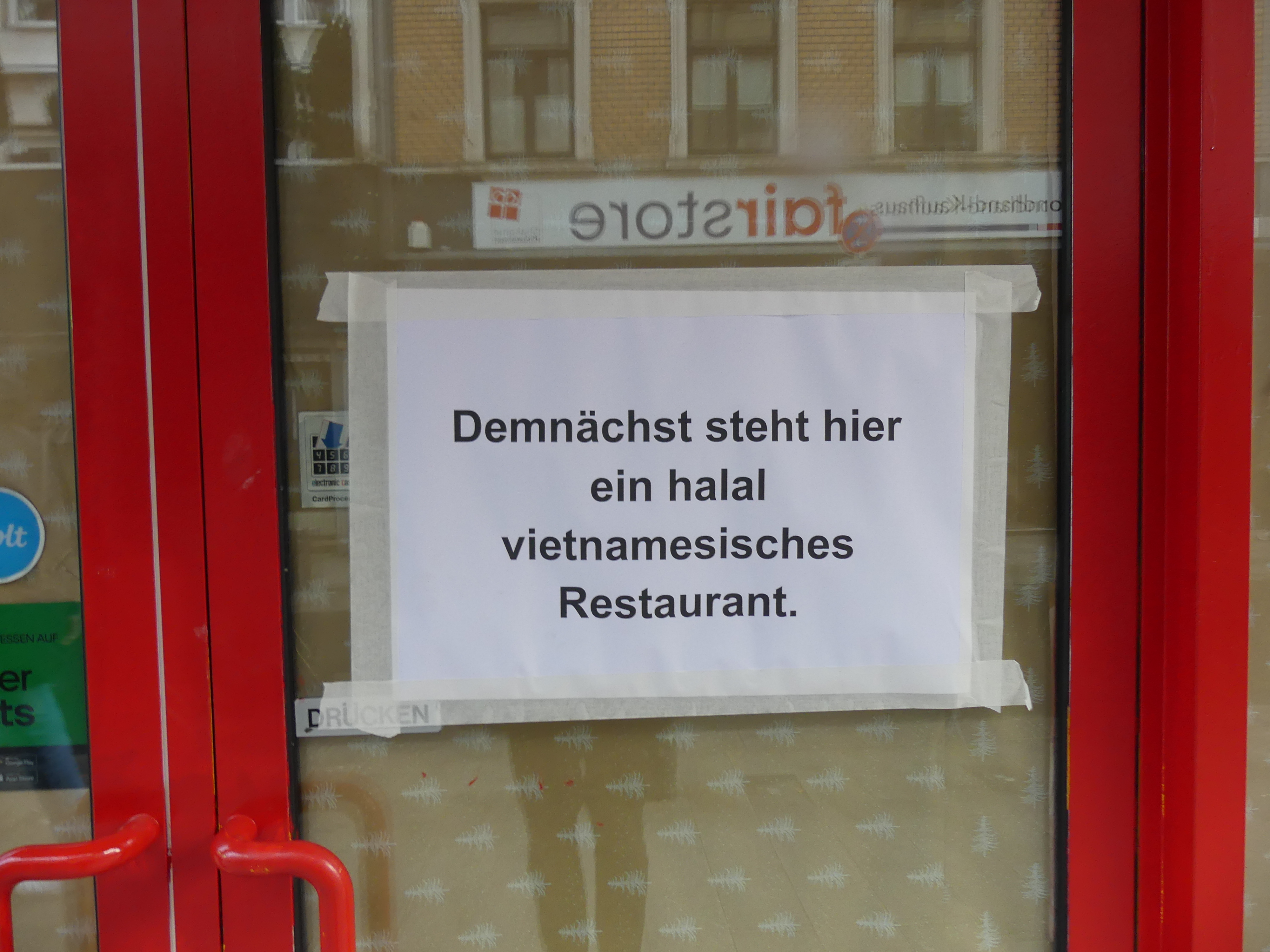 Indisch, halal vietnamesisch&Kaffee aus China